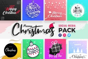 圣诞节主题社交媒体推广设计素材包 Christmas Social Media Templates