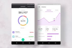 Android平台APP应用数据统计表UI设计模板 Charts Templates Android