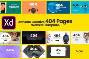 终极网站创意404页面设计XD模板合集v3 Ultimate Creative 404 Pages in Adobe XD Template