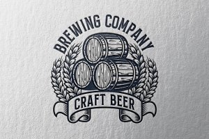 复古设计风格酿酒企业Logo商标设计模板 Brewing Vintage Logo Template