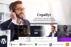 呼叫中心&电话销售服务WordPress企业主题 Copallyt – Call Center & Telemarketing WordPress T