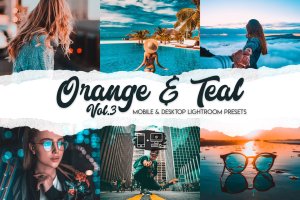 橙色&蓝绿色色调LR照片调色预设v3 Orange & Teal Lightroom Presets Vol. 3