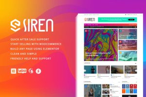 新闻杂志资讯网站WordPress主题模板 Siren – News Magazine Elementor WordPress Theme