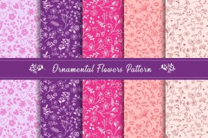 棉料布匹植物花卉印花图案纹样纹理素材 Ornamental Flowers Pattern Collection