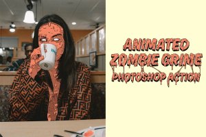 Instagram&Tumblr社交图片Grime艺术风格PS动作 Animated Zombie Grime Art Photoshop Action