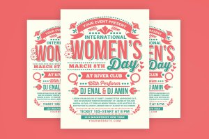 国际妇女节主题活动海报传单模板 Womens Day International Flyer
