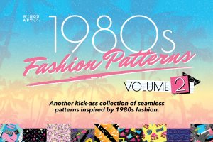 复刻欧美1980s年代设计风格图案背景素材v2 1980s Retro Patterns Volume Two