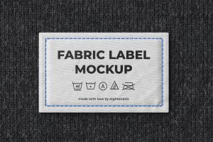 面料服装标签设计样机模板 Fabric Label Mock-Up Template