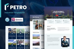 制造工业机械电力能源石油工业元件工程多用途WordPress模板套件 Petro – Industrial Elementor Template Kit