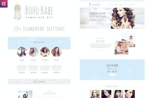 波希米亚风格小众女装品牌WP网站Elementor模板套件 Boho Babe – Elementor Template Kit