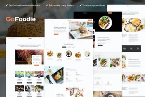 美食烹饪WP网站主题Elementor模板 GoFoodie – A premium template kits for Elementor