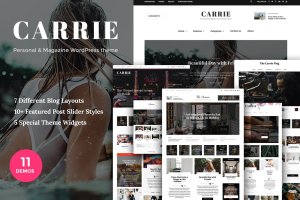 WordPress博客杂志主题模板 Carrie – Personal & Magazine WordPress theme