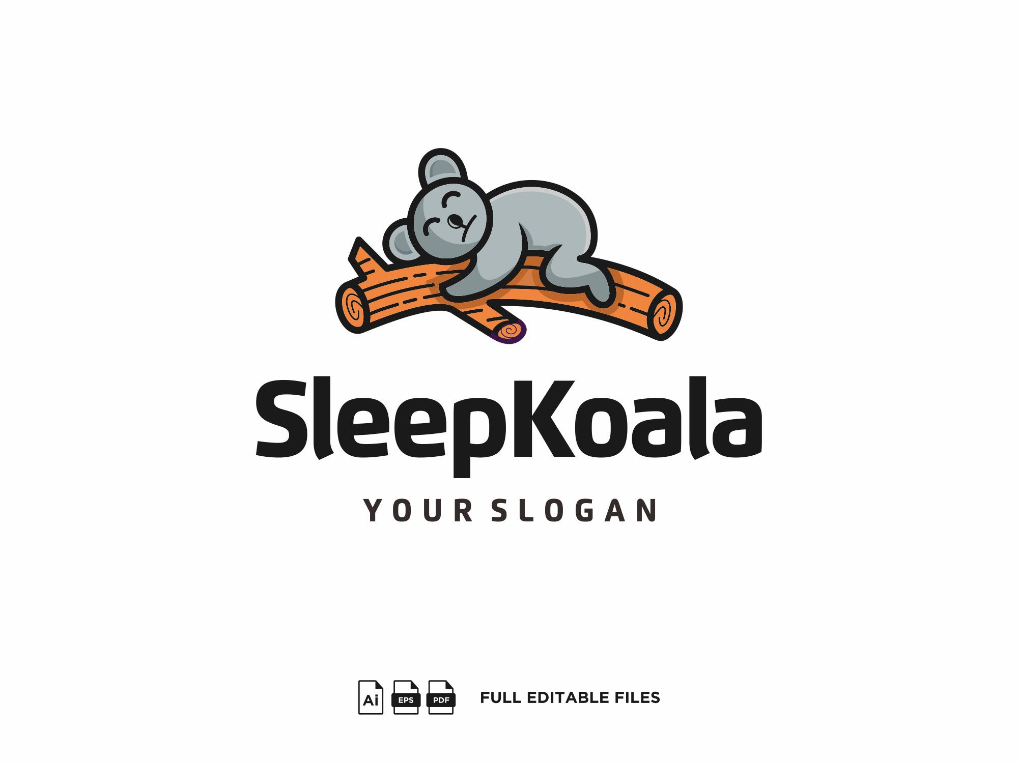 考拉卡通动物形象logo标志设计模板v6koalalogovol60