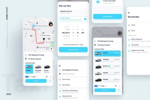 共享汽车APP应用UI设计套件SKETCH素材 Car Sharing mobile UI Kit_SKETCH