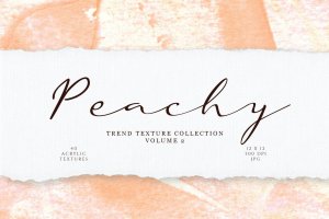 桃色系列水果色调丙烯酸涂料纹理 Peach Acrylic Texture Collection