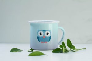搪瓷杯设计样机模板 Enamel Mug Design Mockup
