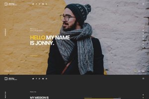 创意设计师作品网站/个人网站全屏滑块WordPress主题模板 Jonny – Personal WordPress Theme