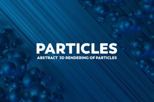 粒子的抽象3D渲染-蓝色Abstract 3D Rendering  Of Particles  – Blue Color