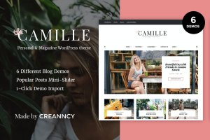 时尚优雅设计风格功能强大WordPress杂志博客主题 Camille – Personal & Magazine WordPress Blog Theme