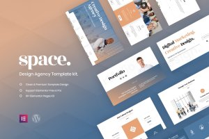 精美太空创意元素商业机构WordPress模板套件 Space – Creative Agency Template Kit