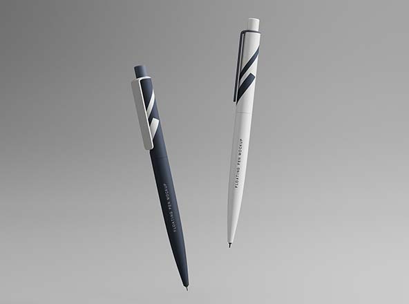 圆珠笔签字笔外观设计展示样机 Floating Pens Mockup