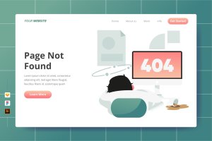 404错误页面主题网站着陆页插画设计素材 Page Not Found – Landing Page