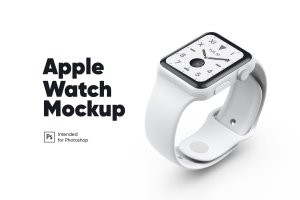 白色陶瓷材质Apple Watch智能手表样机模板 Apple Watch White Ceramic Mockup