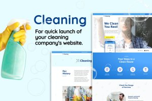 清洁保洁家政服务公司官网设计WP模板[for Elementor] Cleaning – Small Business Template Kit