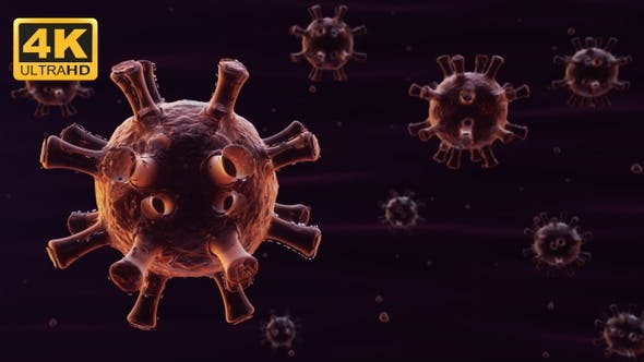 新型冠状病毒微运动3D渲染动画4K视频素材 COVID-19 Coronavirus