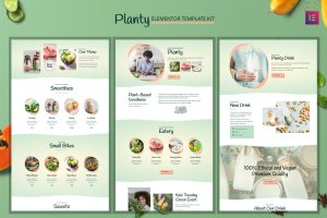 咖啡厅/西餐厅官网WP模板[for Elementor] Planty – Cafe & Restaurant Template Kit