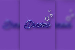 3D紫色字体“Dreams”梦想主题PSD设计素材