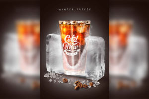 冰咖啡夏季饮品广告宣传海报设计素材