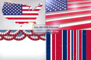 美国独立日国旗背景素材 USA Patriotic Backgrounds