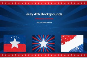 7月4日美国独立日美国国旗元素背景 July 4th Backgrounds