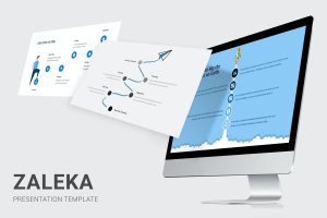 时间轴信息图表设计Keynote幻灯片模板 Zaleka – Timeline Infographic Keynote