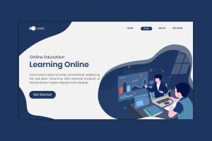 远程教育在线培训服务着陆页设计模板 Distance Learning Online Education Landing Page