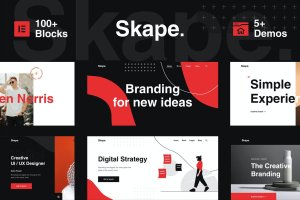 Skape – 创意多用途数字代理业务和产品组合WordPress Elementor模板套件  Skape -Creative Multipurpose Digital Agency Business & Portfolio WordPress Elementor Template Kit