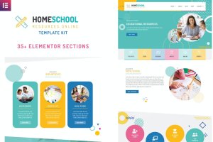 家庭学校幼儿园小学网站WordPress主题模板[for Elementor] Home School – Elementor Template Kit