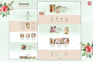 天然化妆品美容护肤品牌网站WordPress主题模板[For Elementor] Naturely – Natural Cosmetics & Beauty Template Kit