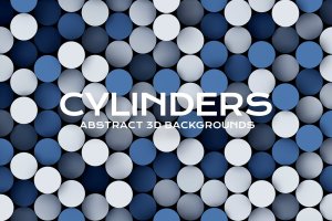 3D圆柱体拼凑图案高清背景图素材 3D Cylinders Backgrounds Pack