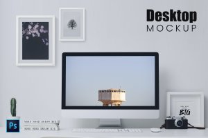 电脑一体机网站图形演示PSD模板 Desktop Mockup