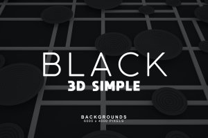 简约3D机构图形高清背景图素材v3 Simple 3D Black Backgrounds 3