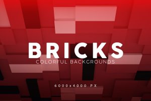 彩色砖块堆砌技术纹理背景集 Bricks Tech Backgrounds