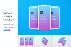 APP产品设计图iPhone手机屏幕预览样机v1 Unicolor Phone Mockup