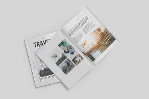 极简主义杂志排版设计样机模板v4 Clean Magazine Mockup V4