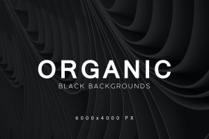 黑色抽象极简线条设计背景素材v.2 Black Organic Backgrounds 2