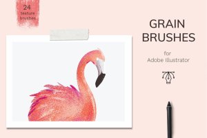 24款蜡笔散点纹理AI绘画笔刷 Vector grain brushes – Illustrator