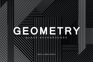 冷酷机械风黑色几何线条组合背景 Black Geometry Backgrounds
