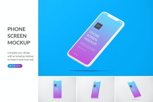 APP产品设计图iPhone手机屏幕预览样机v2 Unicolor Phone Mockup