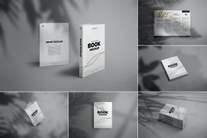 现代A5精装书籍封面设计模板合集 A5 Modern and Minimal Hardcover Book Mockups